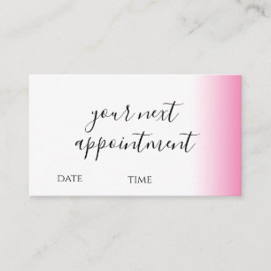 Carte De Rendez-vous Maquillage et cheveux blanc rose et gris