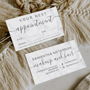 Carte De Rendez-vous Marbre blanc moderne tendance ombre professionnel