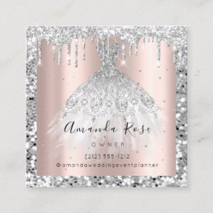 Carte De Rendez-vous Mariage Event Planner Rose Gold GlitterSilver drif