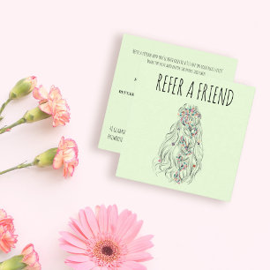 Carte De Rendez-vous Mariage Hair Styliste Lime Green Wavy Hair Floral