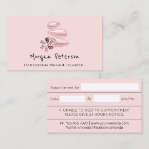 Carte De Rendez-vous Massage Spa Wellness Beauty Pink Logo Personnalis