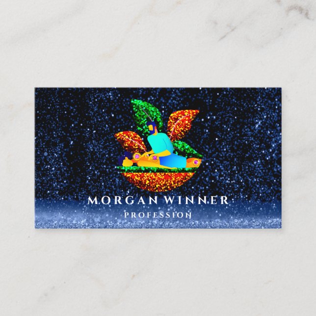 Carte De Rendez-vous Massage Spa Wellness Parties scintillant Logo Lotu (Devant)