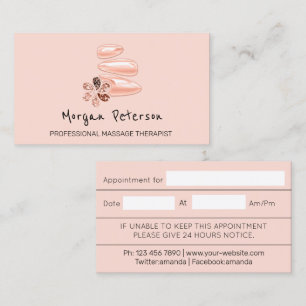 Carte De Rendez-vous Massage Spa Wellness Rose Beauté Logo personnalisé