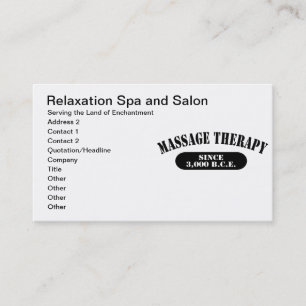 Carte De Rendez-vous Massage thérapeutique depuis 3,000 B.C.E.