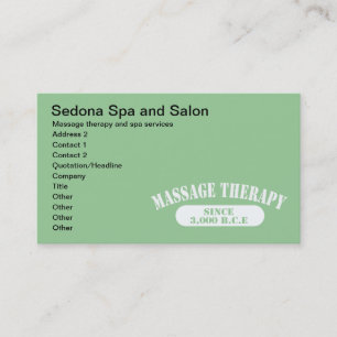 Carte De Rendez-vous Massage thérapeutique depuis 3,000 B.C.E.