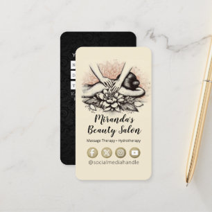 Carte De Rendez-vous Massage Thérapie Guérison Mains Énergie Spa Bien-ê