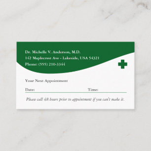 Carte De Rendez-vous Médecin professionnel de la santé Patient