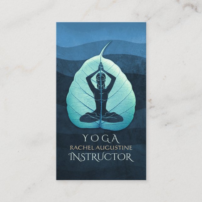 Carte De Rendez-vous Méditation de l'instructeur YOGA Pose Bodhi Coupe  (Devant)