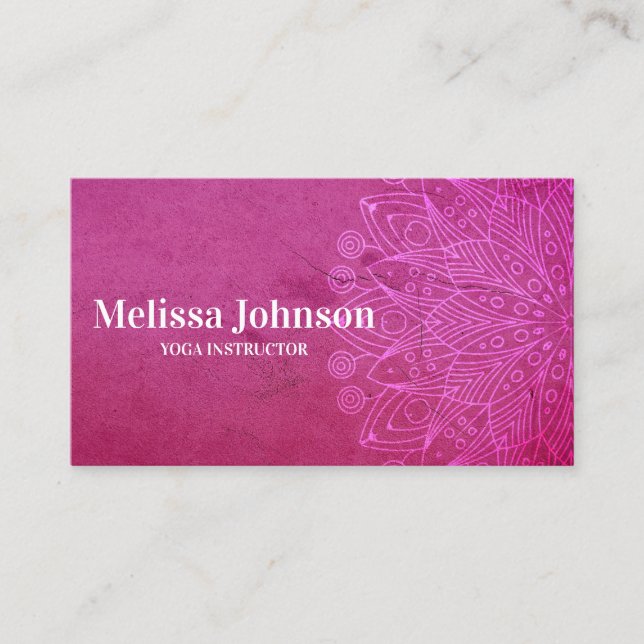 Carte De Rendez-vous Méditation de Yoga Mandala rose (Devant)