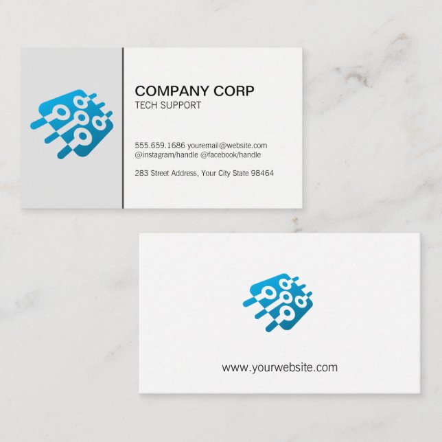 Carte De Rendez-vous Micropuce | Tech (Devant / Derrière)