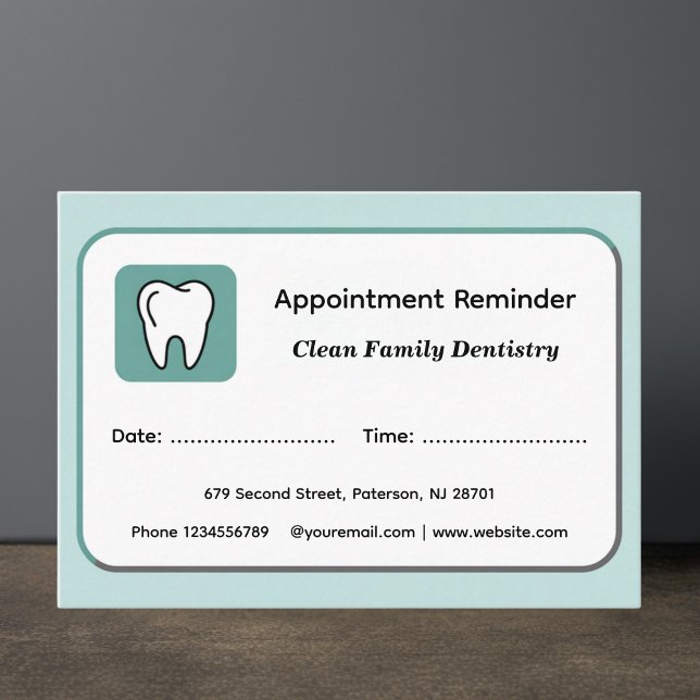 Carte De Rendez-vous Modern Dentist Appointment Reminder Cards (Créateur téléchargé)