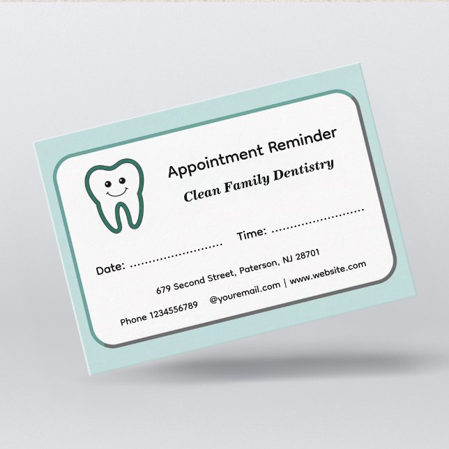 Carte De Rendez-vous Modern Dentist Appointment Reminder Cards (Créateur téléchargé)