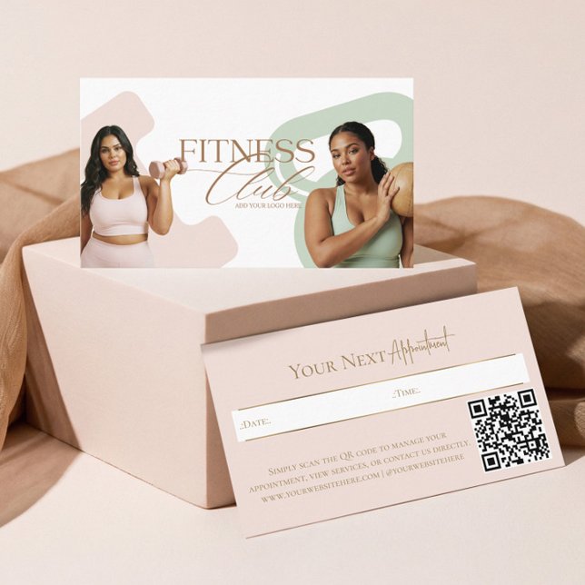 Carte De Rendez-vous Modern Elegant Fitness Personal Trainer Photo (Modern Elegant Fitness Personal Trainer Photo Appointment Card)