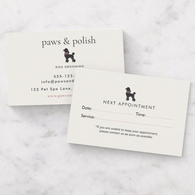 Carte De Rendez-vous Modern Neutral Dog Groomer Appointment | Editable  (Créateur téléchargé)