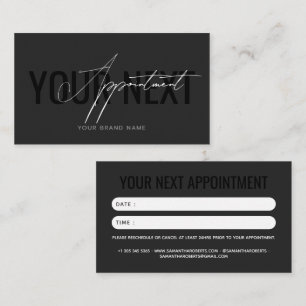 Carte De Rendez-vous Moderne professionnel gris noir votre prochain