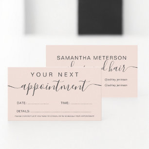 Carte De Rendez-vous Moderne tendance blush rose sombre professionnel