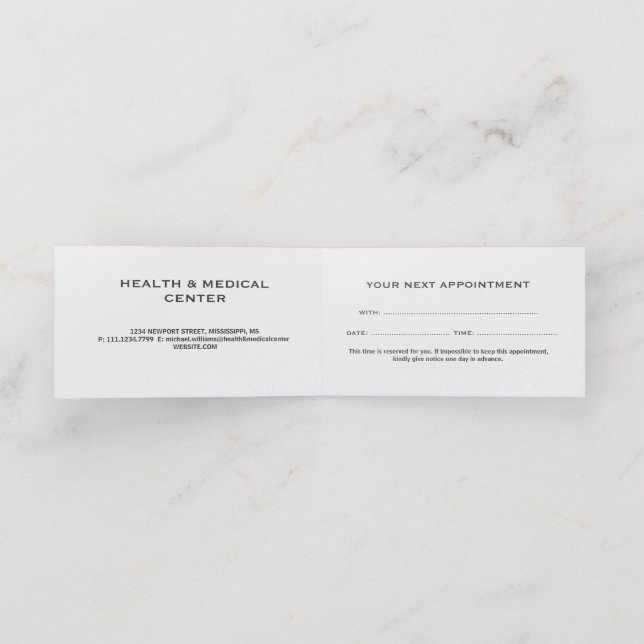 Carte De Rendez-vous Monogramme noir gris artistique moderne (Intérieur déplié)