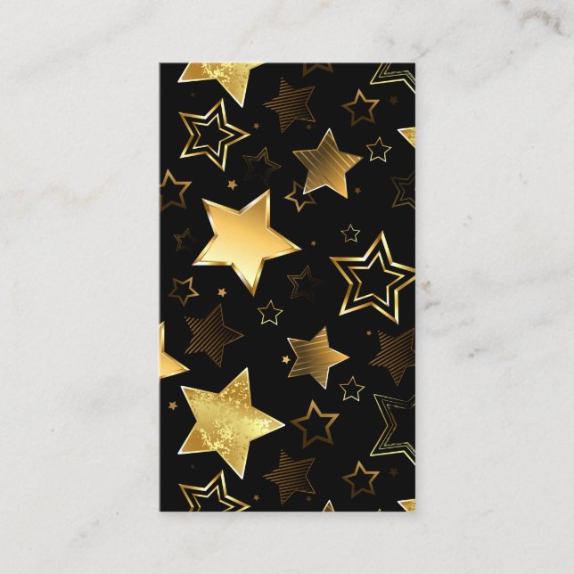 Carte De Rendez-vous Motif sans couture avec étoiles d'or (Devant)