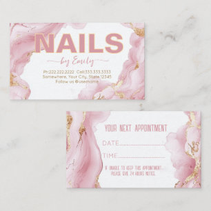 Carte De Rendez-vous Noir et or Agate ongle salon Manicurist