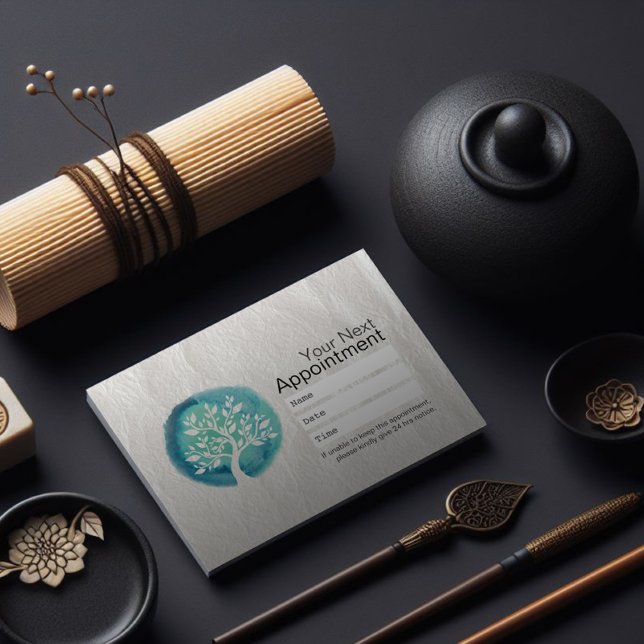 Carte De Rendez-vous Nomination d'un instructeur de YOGA Arbre d'aquare (Créateur téléchargé)