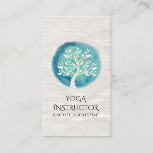 Carte De Rendez-vous Nomination d'un instructeur de YOGA Arbre d'aquare
