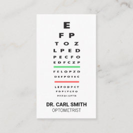 Carte De Rendez-vous Optométriste | Docteur | Diagramme d'examen oculai