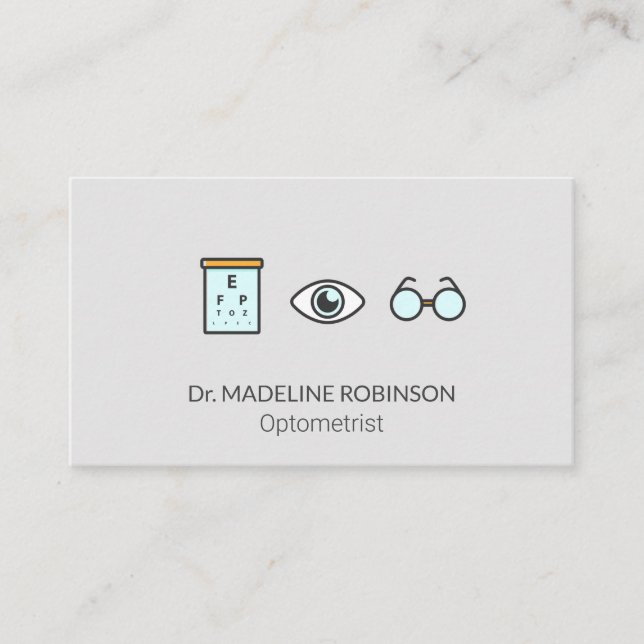 Carte De Rendez-vous Optométriste | Docteur Médicale | Examen oculaire (Devant)