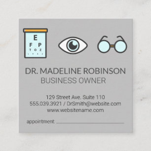 Carte De Rendez-vous Optométriste   Docteur Médicale   Examen oculaire
