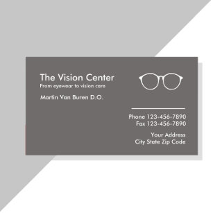Carte De Rendez-vous Optométriste Et Soins De Vision