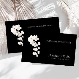 Carte De Rendez-vous Orchidées Blanches Noires Modernes Affaires floral