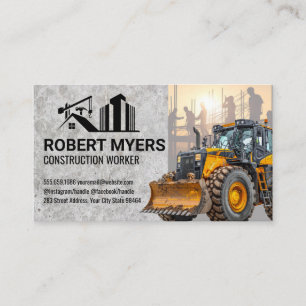 Carte De Rendez-vous Ouvriers du bâtiment Machinerie lourde