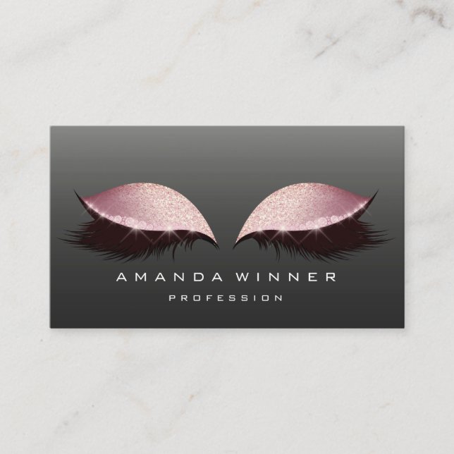 Carte De Rendez-vous Parties scintillant de maquillage d'extension rose (Devant)