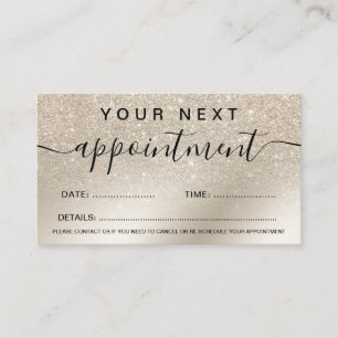 Carte De Rendez-vous parties scintillant de maquillage ivoire or métall