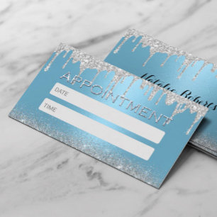 Carte De Rendez-vous Parties scintillant moderne argent Drives Salon bl