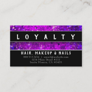 Carte De Rendez-vous Parties scintillant pourpre Maquillage cheveux Art