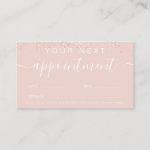 Carte De Rendez-vous Peignoirs rose or parties scintillant rose pastel