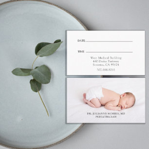 Carte de rendez-vous photo pour pédiatre
