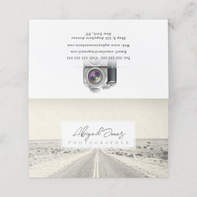Carte De Rendez-vous Photographe Photographie Graphiste Concepteur Médi (Extérieur déplié)