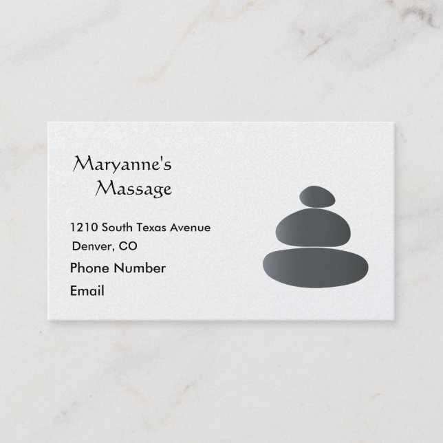 Carte De Rendez-vous Pierres de massage Dessin simple (Devant)