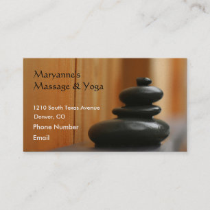 Carte De Rendez-vous Pierres et bois de massage