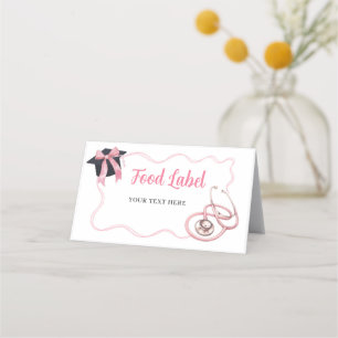 Carte De Rendez-vous Pink Coquette Nurse Hospital Graduation Étiquette 