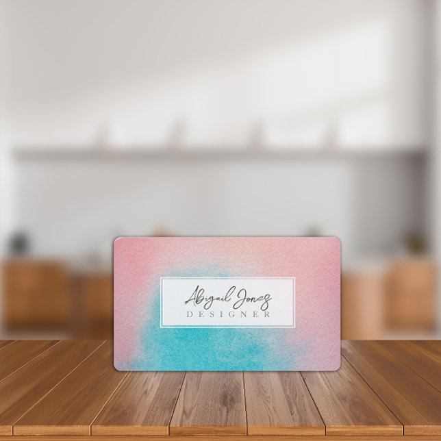Carte De Rendez-vous Pink Sky Artist Aquarelle Ciel magnifique profil (Créateur téléchargé)