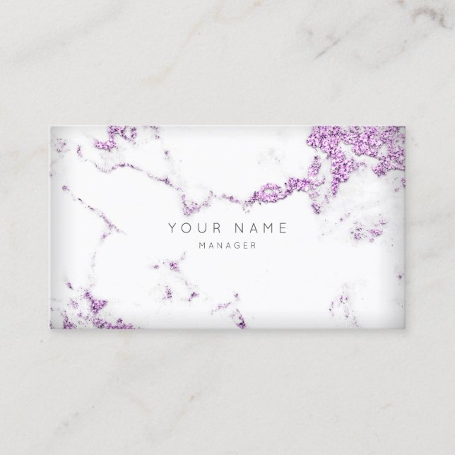 Carte De Rendez-vous Plum violet blanc Gris Carrare Marbre de Carrare R (Devant)
