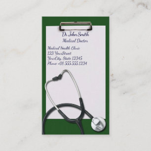 Carte De Rendez-vous Porte - bloc vert avec stéthoscope Médicale