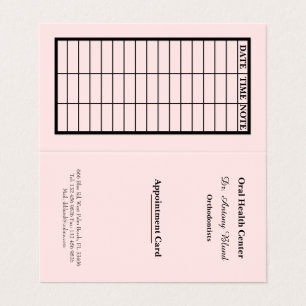 Carte de rendez-vous pour dentiste rose