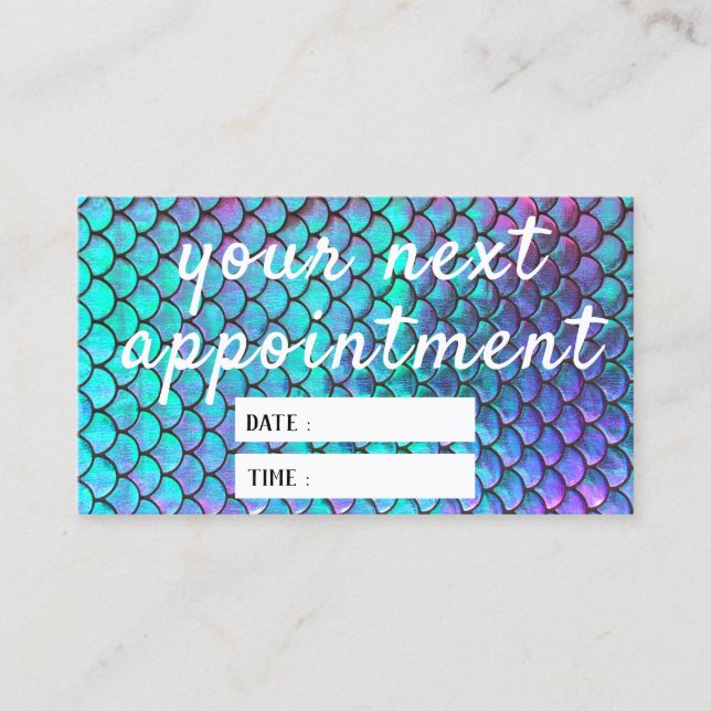 carte de rendez-vous pour la texture de sirène (Devant)