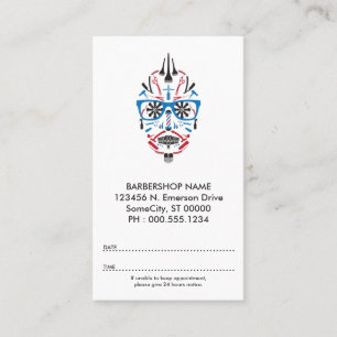 carte de rendez-vous pour le crâne punk barbershop
