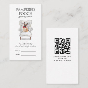 Carte de rendez-vous pour Toiletteur de Spa Canin