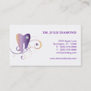 Carte De Rendez-vous Pourpre dentaire Ylw de logo de dent de diamant de