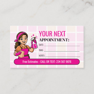 Carte De Rendez-vous Prochain rappel de nettoyage de maison rose